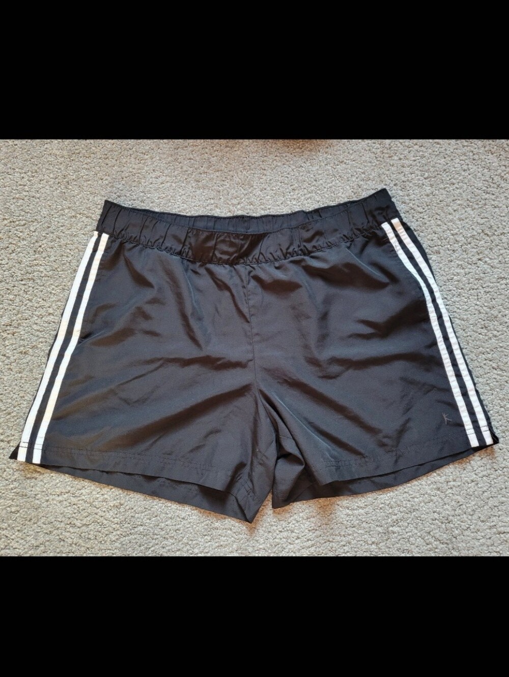 Vintage Danskin Now Activewear Shorts Black White Track Stripe Womens XL 16-18